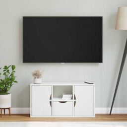 Berkfield Home TV Cabinet with Drawer ODDA White 79x24x40 cm Solid Wood Pine - Size: 79 x 24 x 40 cm - thumbnail 4
