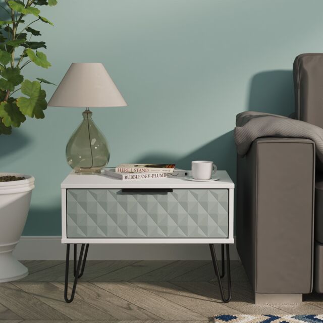 Ready Assembled 2 U Islay 1 Drawer Wide Side Table (Ready Assembled) in Duck Egg Blue - image 1