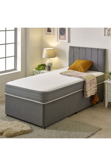 eXtreme Comfort Ltd Extreme Comfort Grey Sirocco 18cms Deep Hybrid Spring & Memory Foam Mattress - Size: Small Single - image 1
