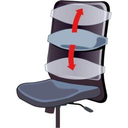 mysmartbuy Black Adjustable Back Lumbar Supporting Chair Cushion with Machine Washable Cover - Measures H16 x W50 x D5.5cm - thumbnail 4