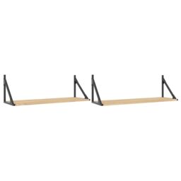 Berkfield Home Wall Shelves 2 pcs Sonoma Oak 80x25x25.5 cm Engineered wood in Brown - thumbnail 2