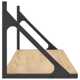 Berkfield Home Wall Shelves 2 pcs Sonoma Oak 80x25x25.5 cm Engineered wood in Brown - thumbnail 6