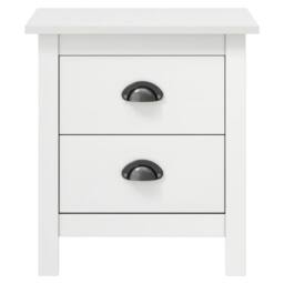 Berkfield Home Modern Bedside Cabinet Hill White 46x35x49.5 cm Solid Pine Wood - thumbnail 3