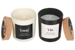 KDMD Set of 2 Yin Yang Black Oud & Coconut Candles in White - thumbnail 4