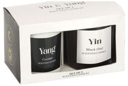 KDMD Set of 2 Yin Yang Black Oud & Coconut Candles in White - thumbnail 2