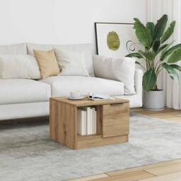 Berkfield Home Coffee Table Artisan Oak 50x50x36 cm Engineered Wood in Brown - Size: 50 x 50 x 36 cm - thumbnail 3