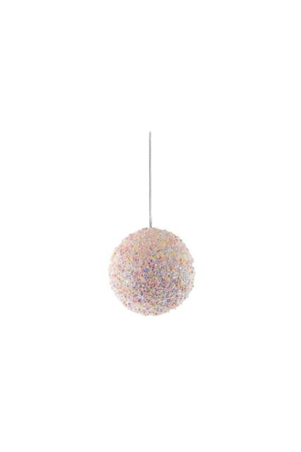KDMD Pink Pastel Sparkle Bauble 10cm 2 Pack - image 1