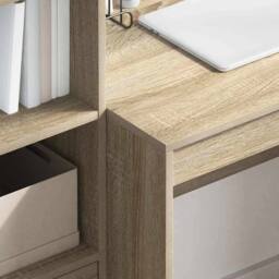 Berkfield Home Modern Desk Sonoma Oak 80x50x76 cm Engineered Wood in Natural - Size: 80 x 50 x 76 cm - thumbnail 4