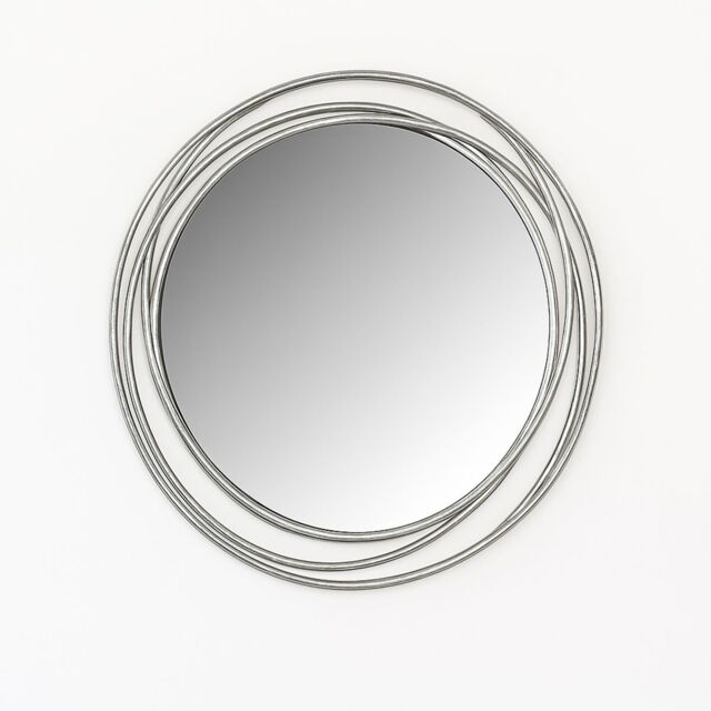 Melody Maison Large Round Champagne Swirl Mirror - 92cm X 92cm in Metallic Silver - Size: 92 cm X 92 cm - image 1