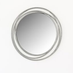 Melody Maison Large Round Champagne Swirl Mirror - 92cm X 92cm in Metallic Silver - Size: 92 cm X 92 cm
