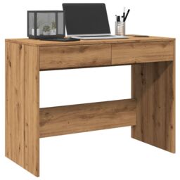 Berkfield Home Desk Artisan Oak 101x50x76.5 cm Engineered Wood in Brown - thumbnail 1