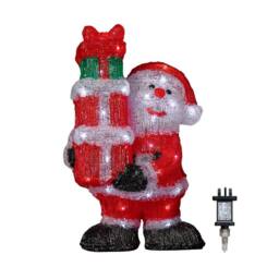Samuel Alexander 41cm Light up Acrylic Santa with 3 Gifts & 40 White LEDs
