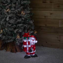 Samuel Alexander 41cm Light up Acrylic Santa with 3 Gifts & 40 White LEDs - thumbnail 3