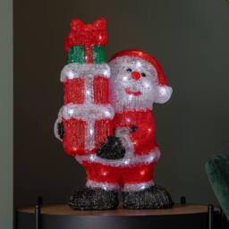 Samuel Alexander 41cm Light up Acrylic Santa with 3 Gifts & 40 White LEDs - thumbnail 5