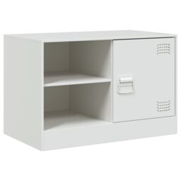 Berkfield Home TV Cabinets 2 pcs White 67x39x44 cm Steel - Size: 67 x 39 x 44 cm - thumbnail 6