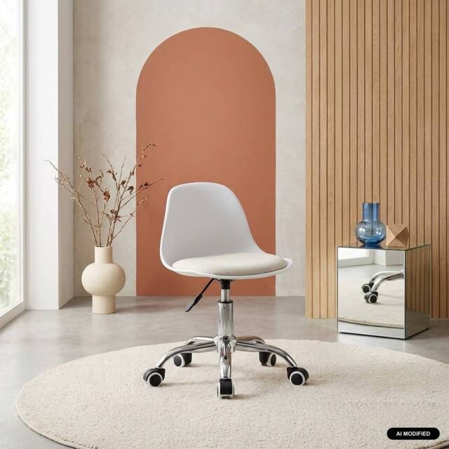 sweeek Children's office chair adjustable with casters & chrome base in White - image 1