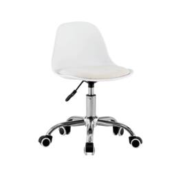 sweeek Children's office chair adjustable with casters & chrome base in White - thumbnail 2