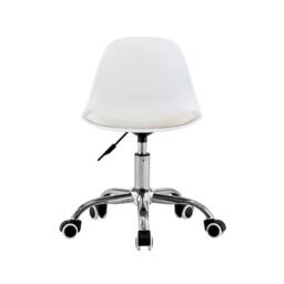 sweeek Children's office chair adjustable with casters & chrome base in White - thumbnail 3