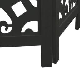 Berkfield Home Room Divider 6 Panels Black Solid Wood Paulownia - thumbnail 7