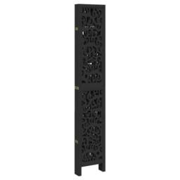 Berkfield Home Room Divider 6 Panels Black Solid Wood Paulownia - thumbnail 5