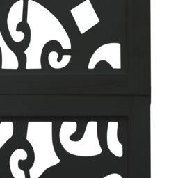 Berkfield Home Room Divider 6 Panels Black Solid Wood Paulownia - thumbnail 6