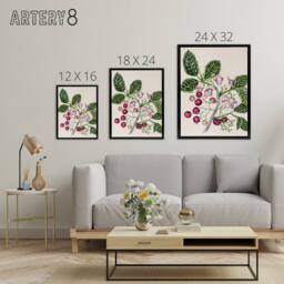 "Artery8 New Zealand Puriri Vitex Lucens Flowers Featon Framed Canvas Wall Art in Beige - Size: W12"" x H16""" - thumbnail 4
