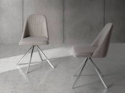 Angel Cerda Grey Fabric Swivel Dining Chair Model - thumbnail 3
