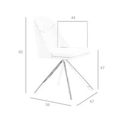 Angel Cerda Grey Fabric Swivel Dining Chair Model - thumbnail 7