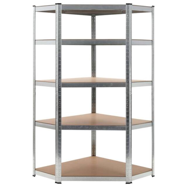 Berkfield Home Storage Shelf Silver 90x90x180 cm Steel & MDF - Size: 90 x 90 x 180 cm - image 1