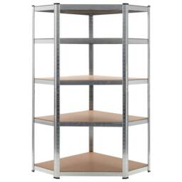 Berkfield Home Storage Shelf Silver 90x90x180 cm Steel & MDF - Size: 90 x 90 x 180 cm