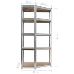 Berkfield Home Storage Shelf Silver 90x90x180 cm Steel & MDF - Size: 90 x 90 x 180 cm - thumbnail 8