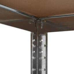 Berkfield Home Storage Shelf Silver 90x90x180 cm Steel & MDF - Size: 90 x 90 x 180 cm - thumbnail 4