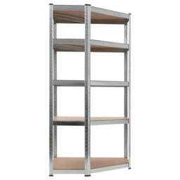 Berkfield Home Storage Shelf Silver 90x90x180 cm Steel & MDF - Size: 90 x 90 x 180 cm - thumbnail 2