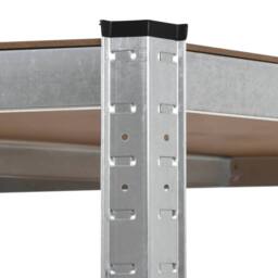 Berkfield Home Storage Shelf Silver 90x90x180 cm Steel & MDF - Size: 90 x 90 x 180 cm - thumbnail 5