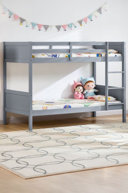 Home Discount Junior Vida Gemini Detachable Bunk Bed Children Kids Bedroom Furniture in Grey - Size: Single - image 1