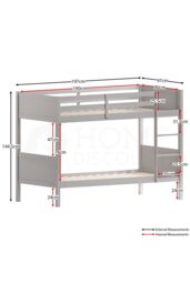Home Discount Junior Vida Gemini Detachable Bunk Bed Children Kids Bedroom Furniture in Grey - Size: Single - thumbnail 2