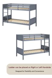 Home Discount Junior Vida Gemini Detachable Bunk Bed Children Kids Bedroom Furniture in Grey - Size: Single - thumbnail 7
