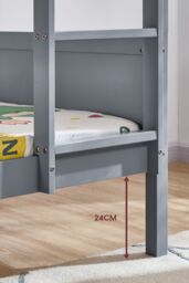 Home Discount Junior Vida Gemini Detachable Bunk Bed Children Kids Bedroom Furniture in Grey - Size: Single - thumbnail 9