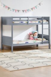 Home Discount Junior Vida Gemini Detachable Bunk Bed Children Kids Bedroom Furniture in Grey - Size: Single - thumbnail 1