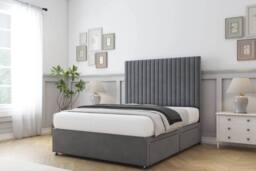 "Sloomy Manhattan Coniston Divan Set 4 Drawers-54"" Headboard in Dark Grey - Size: Super King" - thumbnail 3