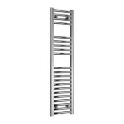 Bathroom Kingdom Diva Electric Chrome Straight Heated Towel Rail 1200x300 in Silver