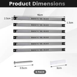 Costway Magnetic Tool Holder Heavy-Duty Magnetic Bar Strong Load Capacity in Silver - thumbnail 2