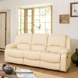 Artemis Home Glendale 3 Seat Manual Recliner Sofa in Cream - thumbnail 1
