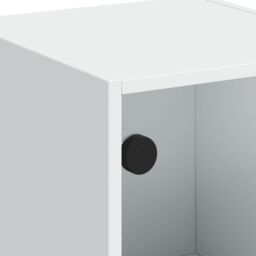 Berkfield Home Highboard with Glass Doors White 35x37x109 cm - Size: 35 x 37 x 109 cm - thumbnail 9