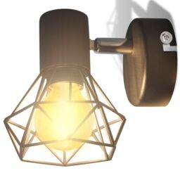 Berkfield Home 2 Black Industrial Style Wire Frame Wall Sconce with LED Filament Bulb - thumbnail 6