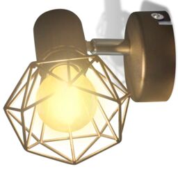 Berkfield Home 2 Black Industrial Style Wire Frame Wall Sconce with LED Filament Bulb - thumbnail 5
