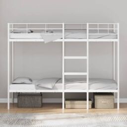 Berkfield Home Bunk Bed without Mattress White 75x190 cm Small Single Steel - thumbnail 3
