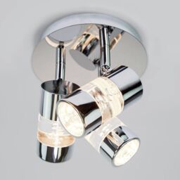 Happy Homewares Chrome Bathroom Spot Light with LED Bubble Acrylic Heads in Silver - thumbnail 4