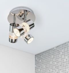 Happy Homewares Chrome Bathroom Spot Light with LED Bubble Acrylic Heads in Silver - thumbnail 2