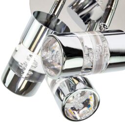 Happy Homewares Chrome Bathroom Spot Light with LED Bubble Acrylic Heads in Silver - thumbnail 5